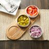 Acacia Wood Tray and Stoneware Bowl for Condiment