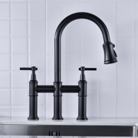 Bridge Kitchen Faucet with Pull-Down Sprayhead in Spot - as Pic