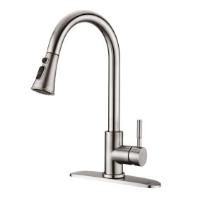 Pull Down Kitchen Faucet with Sprayer Stainless Steel Brushed Nickel - as Pic