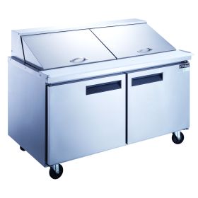 Dukers DSP48-12-S2 Commercial 2-Door Refrigerated Sandwich Salad Food Prep Table in Stainless Steel - stainless ateel - R290