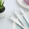 Bestdin Dinner Knife Set, 24 Pieces 8-inch Kitchen Knives, Pattern Design Stainless Steel Cutlery Knife Set