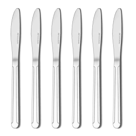 Bestdin Dinner Knife Set, 24 Pieces 8-inch Kitchen Knives, Pattern Design Stainless Steel Cutlery Knife Set