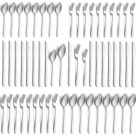 Bestdin Silverware Set, 40 Pieces Stainless Steel Flatware Set for 8, Include Fork Knife Spoon Set, Mirror Polished, Dishwasher Safe, Cutlery Set