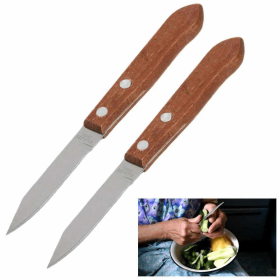 2 Pc Granny Knife 3" Stainless Steel Paring Peeling Sharp Blade Slicer Cutting - Chef Craft