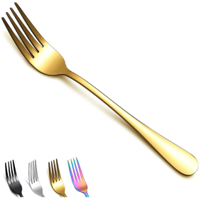ReaNea Gold Dinner Forks 12 Pieces Stainless Steel 8.17" Fork Wedding Silverware Set - ReaNea