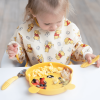 Bumkins Toddler Fork and Spoon Set, Stainless Steel & Silicone for 18 Mos+ (Pineapple) - Bumkins