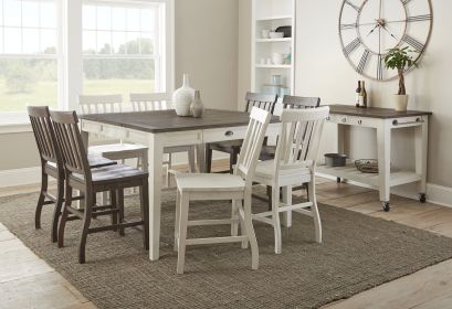 Cayla - 9 Piece Counter Height Dining Set - White - as Pic