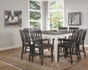 Cayla - 9 Piece Dining Set With Counter Height Table - Dark Brown - as Pic
