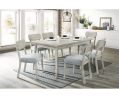 7pc Dining Set Natural Wood Grain Color Dining Table Rectangle Dining Table And Chairs Solid Rubber wood Dining Room Furniture - as Pic