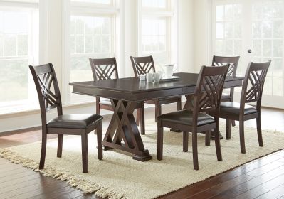 Adrian - 7 Piece Dining Set - Dark Brown - as Pic