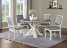 Canova - 5 Piece Dining Set With Round table - Dark Gray - as Pic
