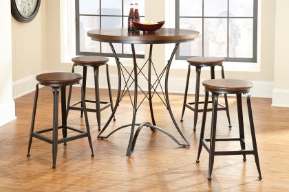 Adele - 5 Piece Dining Set With Counter Height Table - Dark Brown - as Pic