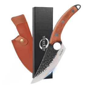 Yeeclot 6 inch Viking Knife, Butcher Knife, Boning Knife High Carbon Stainless Steel, Meat Cleaver Knife for Camping Outdoor, BBQ and Kitchen - Yeeclo