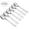 16-Piece Food Grade Stainless Steel Spoons, Metal Spoons, Silverware Spoons, Silver Ware