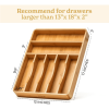 7-Slot Bamboo Kitchen Drawer Organizer Space Saving Utensil Tray