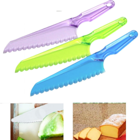 1pc Lettuce Knife Plastic Serrated Cut Bread Salad Cake Blade Utensil Chopper 7" - AllTopBargains