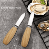 WONIU 4 Pack Stainless Steel Clam Oyster Pry Knife Opener With Wooden Handle and Protective Barrier - WONIU