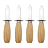 WONIU 4 Pack Stainless Steel Clam Oyster Pry Knife Opener With Wooden Handle and Protective Barrier - WONIU