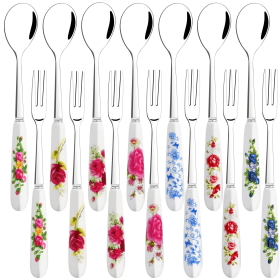 14 Pcs Dessert Forks and Spoons Silverware Set