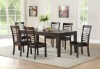 Ally - 7 Piece Dining Set - Dark Brown - as Pic