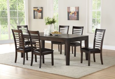 Ally - 7 Piece Dining Set - Dark Brown - as Pic
