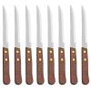 8 Pack Serrated Steak Knives Stainless Steel Knife Set Wooden Utensil Cutlery - AllTopBargains