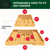 Royal Craft Wood Kitchen Drawer Organizer 6-8 Slot, Expandable Silverware Utensil Organizer Natural Bamboo