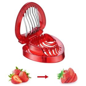 Strawberry Slicer Kitchen Gadget Cute Cutter with Stainless Steel Wires Strawberry Kitchen Fruit Slicer for Kids - Vikrom