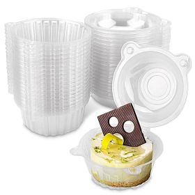 Individual Cupcake Boxes 100Pcs Plastic Container with Lid Dessert Containers with Lids Muffin Storage Container Plastic Cupcake Holder with Lid - Vik
