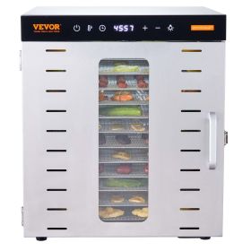 Food Dehydrator Machine, 10 Stainless Steel Trays, 1000W Electric Food Dryer with Digital Adjustable Timer & Temperature for Jerky, Herb, Meat,
