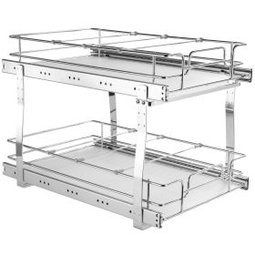 Pull Out Cabinet Organizer, Heavy Duty Slide Out Pantry Shelves, Chrome-Plated Steel Roll Out Drawers, Sliding Drawer Storage