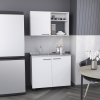 Alexandria 2 Piece Kitchen Set, Wall Cabinet + Utility Sink, White - as Pic