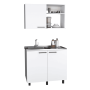 Alexandria 2 Piece Kitchen Set, Wall Cabinet + Utility Sink, White - as Pic