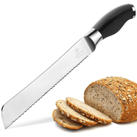 Zulay Kitchen Serrated Bread Knife Black - Zulay Kitchen