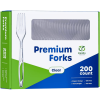 Comfy Package Premium Clear Plastic Forks Heavy Duty Disposable Silverware, 200-Pack - Comfy Package