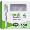 Comfy Package Engraved Plastic Forks Disposable Silverware Heavy Duty Cutlery Clear, 100-pack - Comfy Package