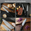 McCook MC25A 15-Piece Kitchen Knife Set Stainless Steel Forged Triple Rivet Cutlery Knife Block Set with Built-in Sharpener,Chef Knife,Steak Knife - M