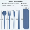 Travel Utensils with Case, 4 Sets Wheat Straw Portable Cutlery Set Chopsticks Knives Fork and Spoon Set for Lunch Box Accessories, Camping