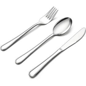 Kids Silverware Set, Stainless Steel Toddler Flatware Cutlery Set, Metal Tableware Service for 4, Include Knives Forks Spoons - 12 piece