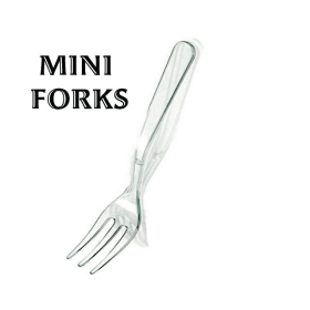 Loreso Mini Plastic Clear Dessert Forks For Fruit Dessert and Frozen Cakes - Disposable, BPA Free, Reusable 3.8 Inches - Loreso