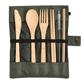 Wooden Travel Cutlery Bamboo Set With Travel Case - Reusable Flatware - Prosumer's Choice