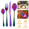 iMountek 4-Piece Flatware Set Stainless Steel Silverware Cutlery Kitchen Utensil Set With Fork Knife Tea Spoon for Home Kitchen Hotel Restaurant - iMo