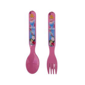 4pcs Disney Cinderella Flatware Set - Pink Color Kids Froks And Sppon Set - Disney