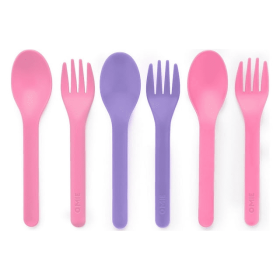OmieBox Utensil Refill Pack for OmiePod - Matches Bubble Pink or Lilac Purple OmieBox Utensil Set with Case - Reusable, Travel, Lunch Boxes - 6 pieces