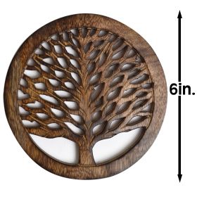 WILLART Wooden Tea Pot Trivet | Teapot Coaster; Table Decor; Accessory (Set of 2 Coasters) - 2-PC