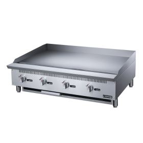 4-Burner Commercial  Griddle in Stainless Steel  with 4  legs - silver - stainless