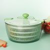 Vegetable Fruit Dehydrator Salad Quickly Dryer Basket Shake Plastic Kitchen Tool Spinner - GREEN-B