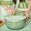 Vegetable Fruit Dehydrator Salad Quickly Dryer Basket Shake Plastic Kitchen Tool Spinner - GREEN-B