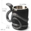 1pc Snake Coffee Mug Cup Cobra Drinking Cups, Stainless Steel Beer Mug Espresso Cup Beverage Mug For Milk Coffee Ice Cream Tea Juice - 550ml