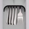 Compact Cutlery Organizer; Spoons Forks Kitchen Drawer Tray - Gray - 1pc